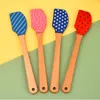 Petite manche en bois gâteau en silicone spatule à crème antiadhésive beurre de boulangerie de boulangerie mélangeur de pâte de cuisine mélangers de pâtisserie au chocolat