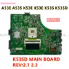 Motherboard K53SD Main Board Rev: 2.1 Rev: 2.3 voor ASUS A53E A53S K53E X53E K53S K53SD P53 Laptop Moederbord HM65 DDR3 100% OK