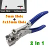 Punch Corner Trimmer and Punch 3X13mm Hole and R5 Corner Punch for PVC Card, Photo, Paper; 2 in 1 Cutter Paper Punches