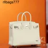 Bolsas de designer de couro BK rastreando de volta à fonte feita à mão personalizada portátil saco feminino saco de platina swift bezerro 10 milk -shake branco