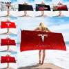 car Tesla logo Bath Towel beach towel female silk printed long skirt wrapped bikini covered sunscreen blanket