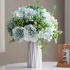 Rose blanche Fleurs artificielles Bouquet de soie de haute qualité décoration de mariage en plastique Fake Flower Table Centreshing Arrangement