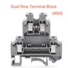 10/15 / 50pcs Din Rail Din Dual Row Vis Terminal Blocs Ukk5 Wire Electric Double Deck Terminaux Bloc Connecteurs Câbles Morsettiera