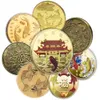 Chinesische Fu bedeutet viel Glück für Sie Gedenkmünze Koi Maskottchen Karpfen Gold und versilberte Münzen geprägtes Metallhandwerksgeschenk für Metallhandwerk