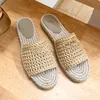 Сплетенная ткани летние плоские дизайнерские сандалии Sliders Slipers Женские туфли кроше для рыбаков.