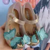 Sneakers 2022 Neue Kinder Sparkle Butterfly Gelee Schuhe Original Mini Melissa Princess Beach Sandals Mädchen Fashion PVC Pailletten -Paillettenschuhe