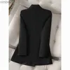 Costumes de femmes Blazers Black Double Breasted Women's Blazer Veste Office Business Femme Mabet 2023 Automne Hiver Nouvelle femmes Blazer décontractée Outwear C240410