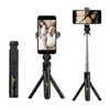 Kablosuz Bluetooth Selfie Stick Katlanabilir Mini Tripod IOS Android için Dolgu Işık Deklanşörü Uzaktan Kumanda