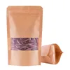 50 stks hersluitbare kraft papieren zakken ritssluiting voor thee koffieboon snoepverpakking voedsel kleine zakjes voedsel monsterzakken