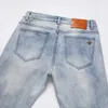 Mäns jeansdesigner Spring/Summer Thin Slim Fit Small Feet Trendy Brand Blue Pants Zun5