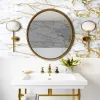 10pcs White & Gold Marble Tile Sticker Kitchen Backsplash Oil-proof Bathroom Home Decor Wall Decals Peel & Stick Art Mural