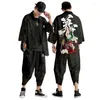 Pantalon de deux pièces pour femmes Vêtements traditionnels japonais 3D Impression Kimono Men Retro Yukata Asian Fashion Tang Suit Harajuku Hanfu Jacket