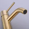 Nekjcag Golden Polish Basin Badrumskran Solid mässing Vessel Sink Tap Deck Mounted Mixer Tap Hot and Cold Water