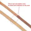 KALASO 2Yards(1.83M) Vintage Genuine Cowhide Cow Leather Cord Strip Flat Rope DIY Craft Jewelry Bag Leathercraft