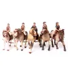 Figurines de chevaux réalistes avec cavalier, selle et bride en plastique d'équitation de jeu modèle d'apprentissage émulationnel modèle pour les enfants