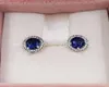 Blue Round Round Sparkle Seng Sengs Аутентичные 925 серебряных серебряных шпильков подходят для европейских шпильков в стиле ювелирных изделий Endy Jewel 296272C018880085