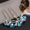 Daily Hair Jewelry for Women Girls Long Hair Holder Bling Rhinestone Hair Combs Crystal Hairpins Bride Wedding Hair Clips