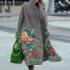 2024 Autumn Designer Womens Jacket Overdimensionerade Womens bär flera färgade rutiga långa ärmar Lapel Coat med tryckt drake och Phoenix Woolen Coat 2jap