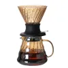 Bernstein Streifen neue Tropfkaffeegäure-Set V-Funnel Cafe Pour-Over-Werkzeuge Home Hotel Style Kaffeewerkzeuge