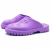 clássico meio chinelos de luxo mula feminina sapatos de borracha sandália adorável masculino interno hollow out designer plataforma de verão piscina de sapatos casual slide sandale senhora