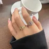 Top grade Designer rings for womens Tifancy Edition Copper Plated Silver Opening with Diamonds Double T Ring for Female High end Fashion Versatile Gift original 1:1