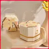 Bolsa de manuseio de presente papel criativo papel de presente Diy Candy Dragee Box Wedding Party Decor Box Annor Bonbonniere embalando