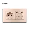 EIOMR EU Standard USB Socket AC 110V-250V 16A avec porte de sécurité blanche Nouveau panneau de PC ignifuge 146 * 86 mm Pobite intégrée murale