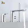 ZGRK Bathroom Faucet Floor Stand Bathtub Faucets Rotating Spout Hot Cold Bath Tub Faucet Luxury Water Mixer Tap Crane