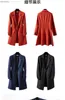 Kvinnors kostymer Blazers Navy Blue Suit Trench Coat Kvinnors medellängd 2023 Ny vår och höst Högklass Stor professionell kostymjacka Top Single C240410