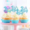 12 pezzi è un ragazzo toppers cupcake toppers take picks per baby shower 1 ° compleanno di genere rivelare decorazioni per feste