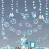 Opalizujące syreny Banery pod przyjęciem urodzinowym Wiszące Dekoracje Bubble Bubble Starfish Bańki Holograficzne Garlands Decor