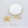 Makeup Mirror Black/Antique Brass Badrumsspeglar 3 x Förstorande spegel Fällbar rakning 8 "Dual Side Wall Hanger Round Mirror