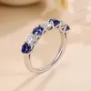 Cluster Rings 3,5 мм лаборатории Sapphire 925 Серебряное серебро Изумруд Рубин создал Gemstone Moissanite Made Fordation for Women Vintage Jewelry