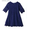 Robes de fille Vêtements pour enfants filles robes en dentelle en coton pour filles enfants enfants vêtements 2-12 ans couleurs solides robe princesse pour filles l47