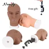 Nunify Big Size Wig Head For Hair Style Making Hat Display Female Doll Head Bald Mannequin Head With Free Table Stand Wig Holder
