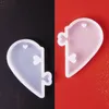 2pcs/Set Love Heart Locks Подвесной силиконовая плесень DIY Эпоксидная смоля Клапок для любителей Дня Святого Валентина Подарки