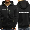 Com capuz masculino, mar doo doo Seadoo Moto Brand capuz Cardigan Sweatshirt Men Pullover Zip Up Up