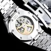 15412or Geel Gold Mens Watch dubbele balans wiel openWorked Automatische veelkleurige edelstenen saffier Crystal Luxury polshorloge 41 mm