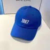 Baseball de beisebol macio de primavera/verão feminino 1987 Edição coreana bordada Instagram Moda Duck Tongue masculino Casual Curvido Hat da moda