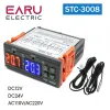 STC-3008デュアルデジタル温度コントローラー2リレー出力DC12V DC 24V AC220Vヒータークーラー付きサーモレギュレーターサーモスタット