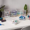 Miusie 6PCS / Set Plastic Transparent Rangement Boîte de rangement Bijoux Pilule Organisateur Case de nail