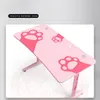 2023 Neues Pink -Gaming -Tisch Mädchen Schlafzimmer zusammengebautes Computer Schreibtisch 120x60x76.5 cm niedliche Katzenpfoten Druck Desktop Computer Schreibtisch Hot Sale Sale