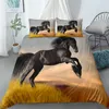 Madly Horses 3D Bedding Set King Queen Double Full Twin Single Size Däcke Cover Pillow Case Bed Linen Set