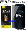 25d Confidentialité Verre tempérée Protecteur d'écran de téléphone pour l'iPhone 14 13 12 11 Pro Max XR XS X 6 7 8 Verre anti-ISPY Antipeeping avec R8331025