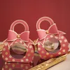 5st mini presentväskor Bow Packaging Bag Wedding Favor Distributions Bags Christmas Candy Packaging Box Mini Handväska