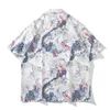 Dragon Full Printed Vintage Shirts For Men -knappen Down Retro Men's Shirt Street Shirts Male