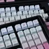 Accessoires Keycaps de gradient blanc rose GMK, 128 touches Keycaps PBT Cherry Profile Dyesub Keycaps GMK personnalisés pour clavier mécanique