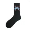 Chaussettes de femmes 1 paire mode Hip Hop Hit Color on Fire Fire Flame Flame Blaze Power Torch Warmth Street Skateboard