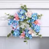 Dekorativa blommor Hydrangea Wreath 2024 Spring Artificial Flower Hanger Multifunktionell Frontdoor Välkommen skylt för uteserverad inredning