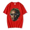 T-shirt de algodão puro de verão de 24sss para masculino Hip Hop American Rap Singer Retrato Impressão Marca da moda Mangas curtas